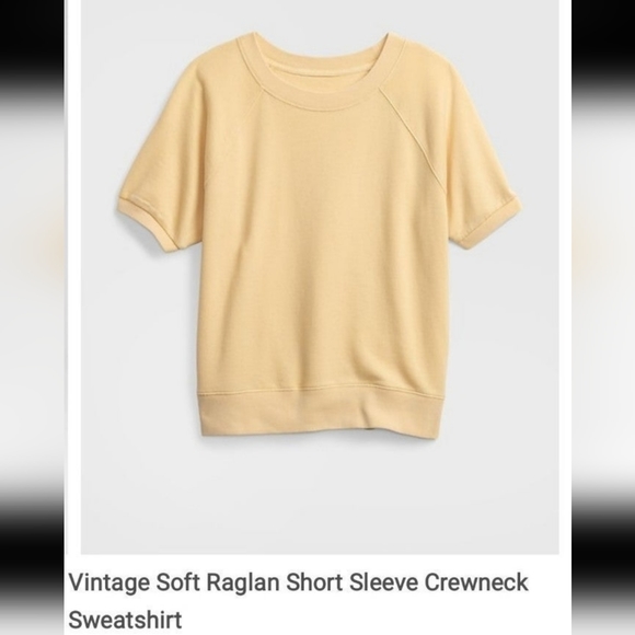 NEW 2 piece GAP VINTAGE RAGLAN CREWNECK SWEATSHIRT & MATCHING SOFT SHORTS OUTFIT - Picture 3 of 11